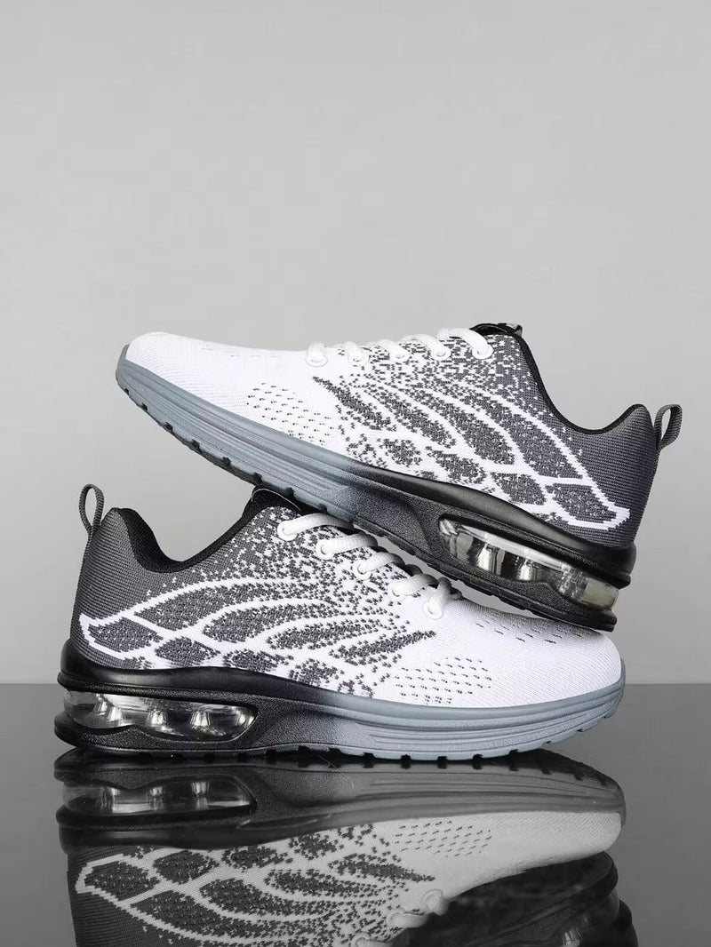 Ultra-Comfortable Adventure-Ready Mens Woven Knit Running Sneakers - Ventilated, Lightweight Air Cushion, Grippy Non-Slip Outsole, Durable Lace Up Design For Outdoor Activities